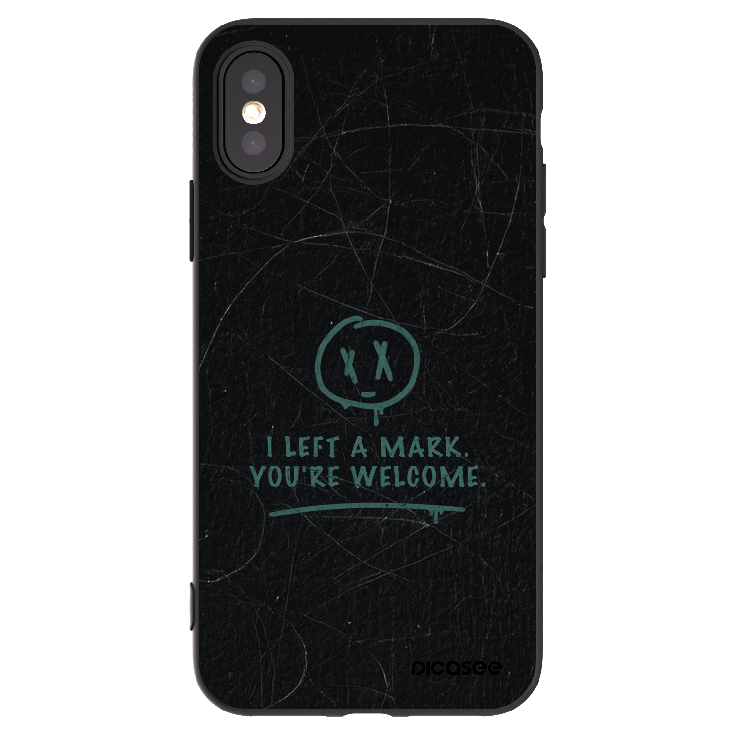 Picasee silikonski črni ovitek za Apple iPhone X/XS - LEFT A MARK
