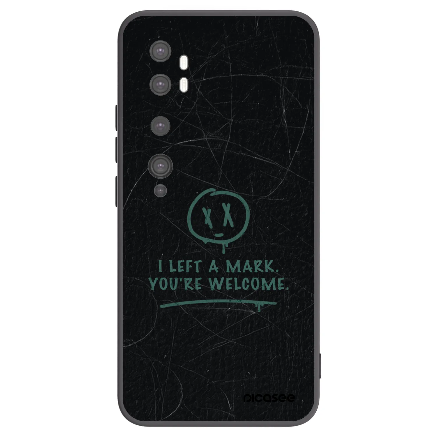 Picasee silikonski črni ovitek za Xiaomi Mi Note 10 (Pro) - LEFT A MARK