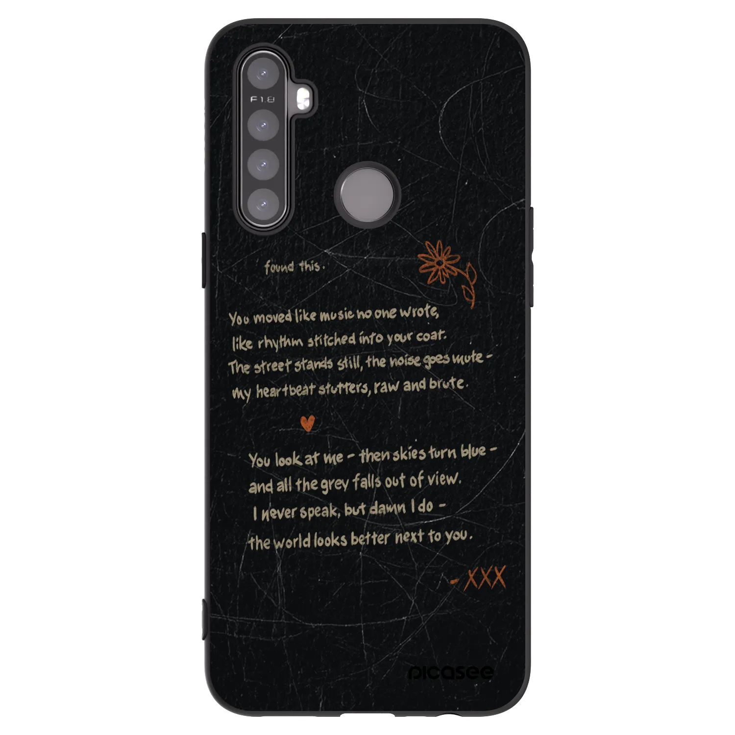 Picasee silikonski črni ovitek za Realme 5 - POET