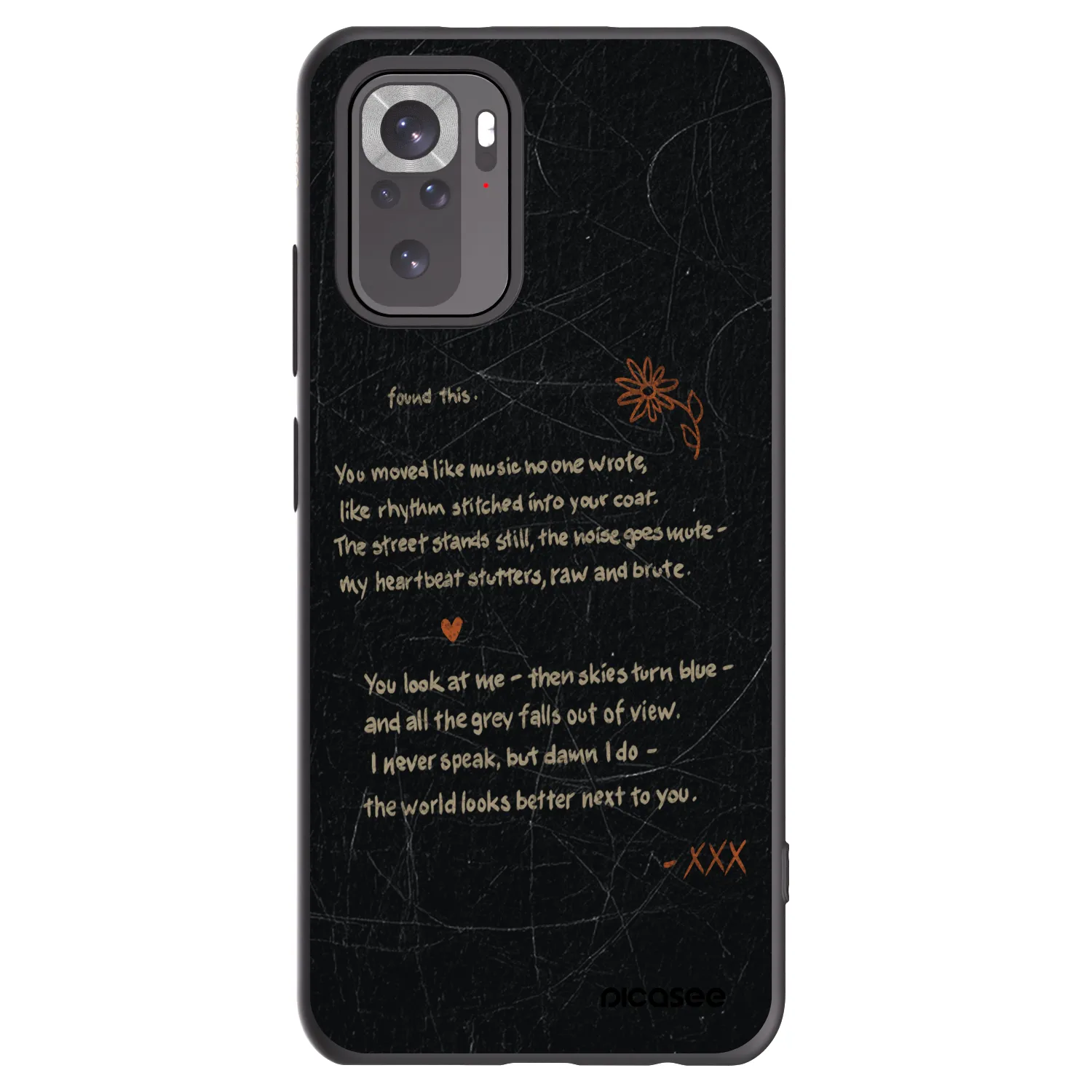 Picasee silikonski črni ovitek za Xiaomi Redmi Note 10 - POET