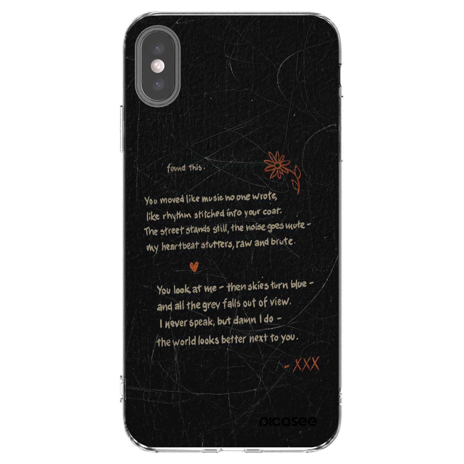 Picasee silikonski prozorni ovitek za Apple iPhone XS Max - POET