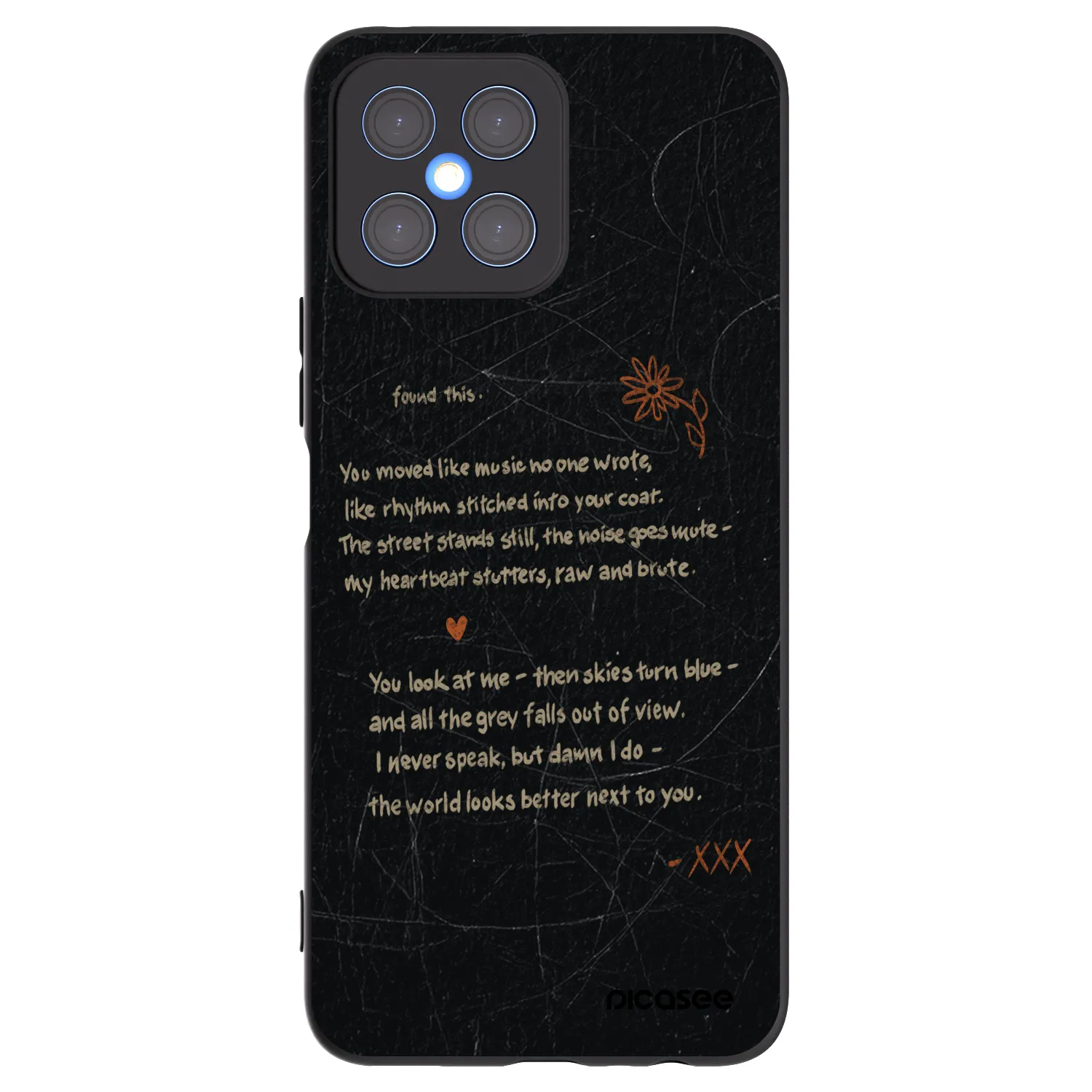 Picasee silikonski črni ovitek za Honor X8 4G - POET