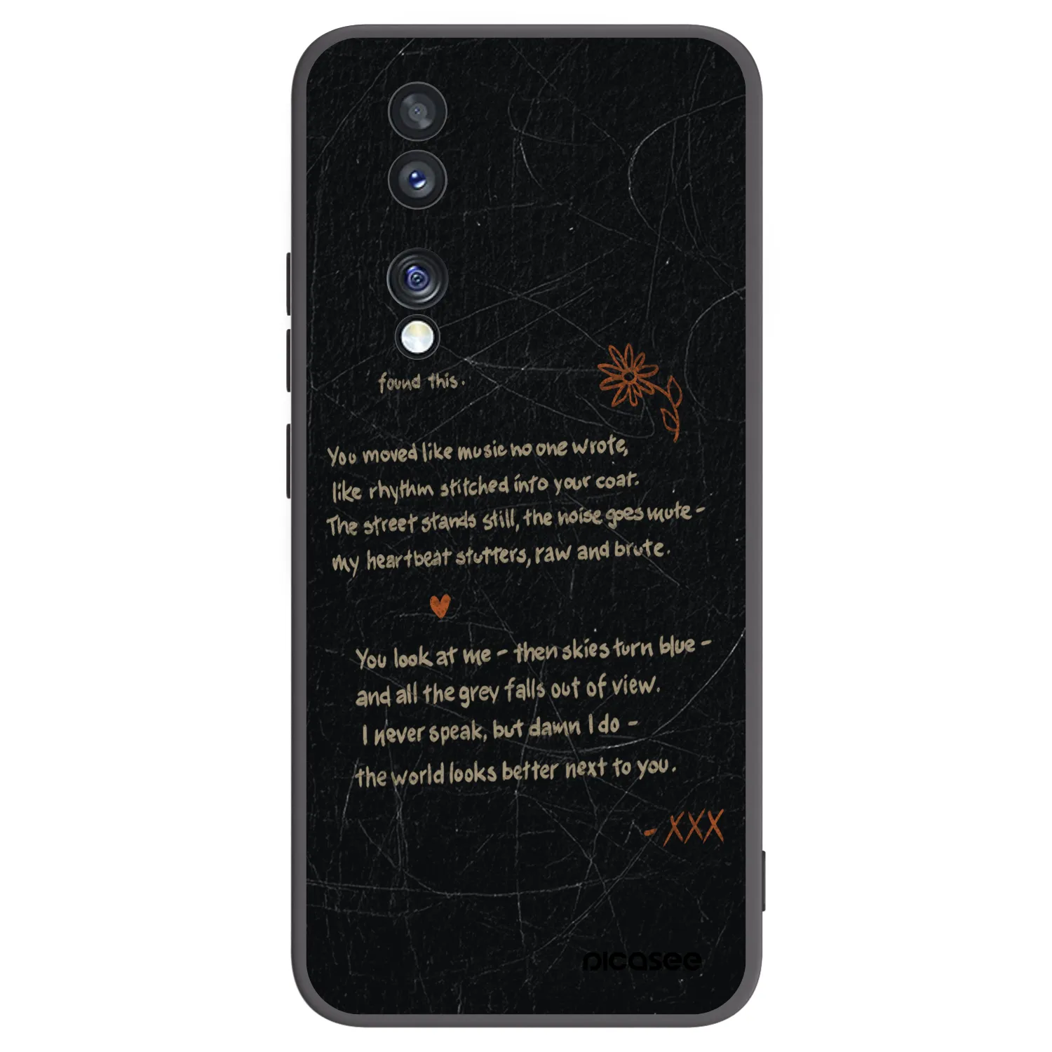 Picasee silikonski črni ovitek za Honor 70 - POET