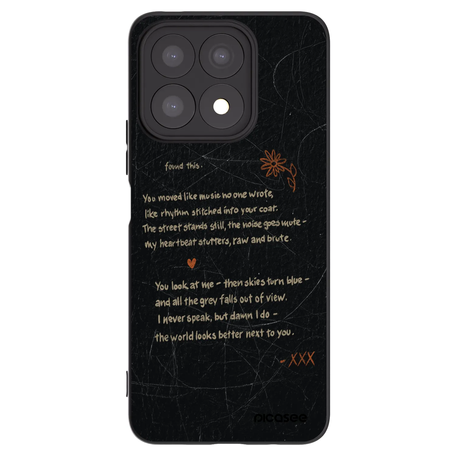 Picasee silikonski črni ovitek za Honor X8a - POET
