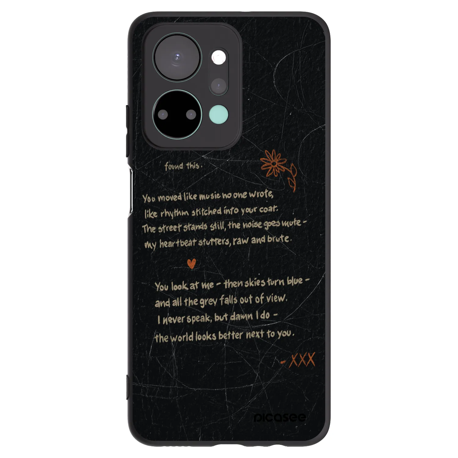 Picasee silikonski črni ovitek za Honor X7a - POET