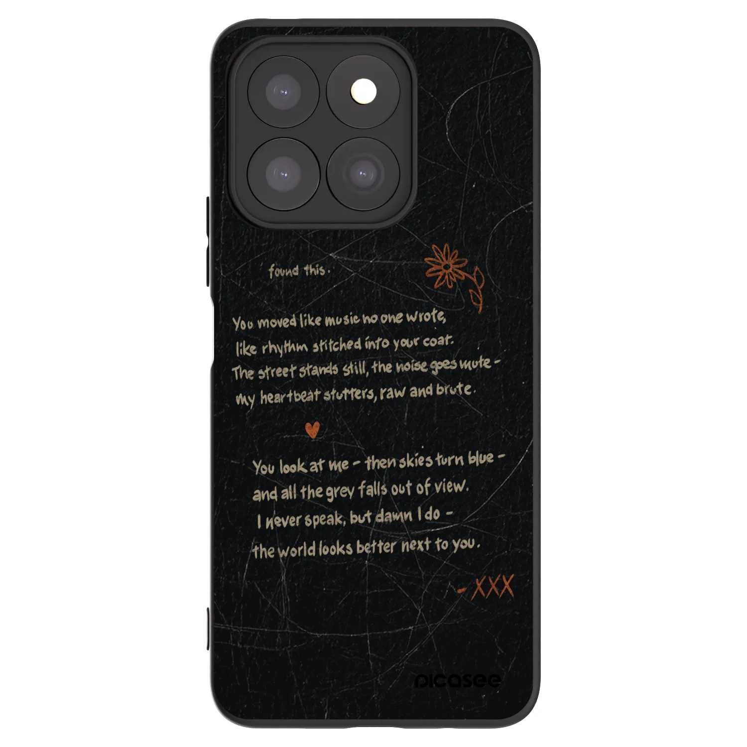 Picasee silikonski črni ovitek za Honor X8c - POET