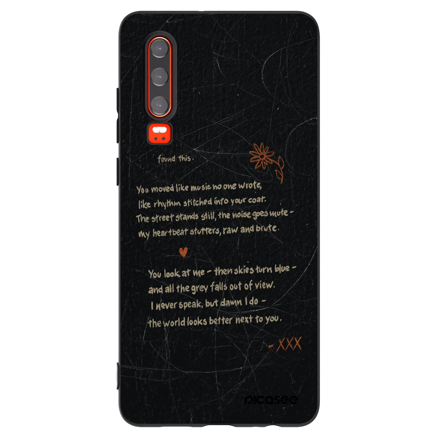 Picasee silikonski črni ovitek za Huawei P30 - POET
