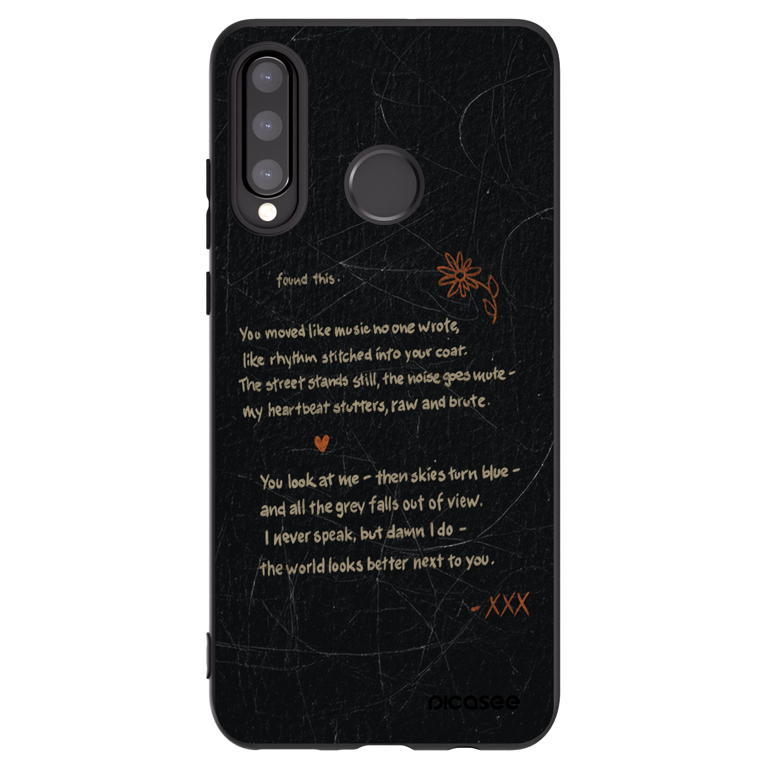 Picasee silikonski črni ovitek za Huawei P30 Lite - POET