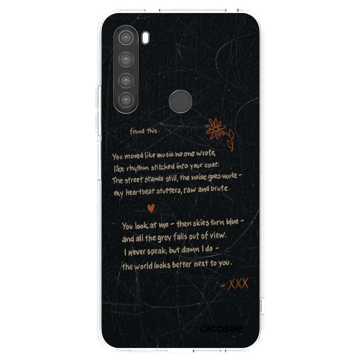 Picasee silikonski prozorni ovitek za Xiaomi Redmi Note 8 - POET