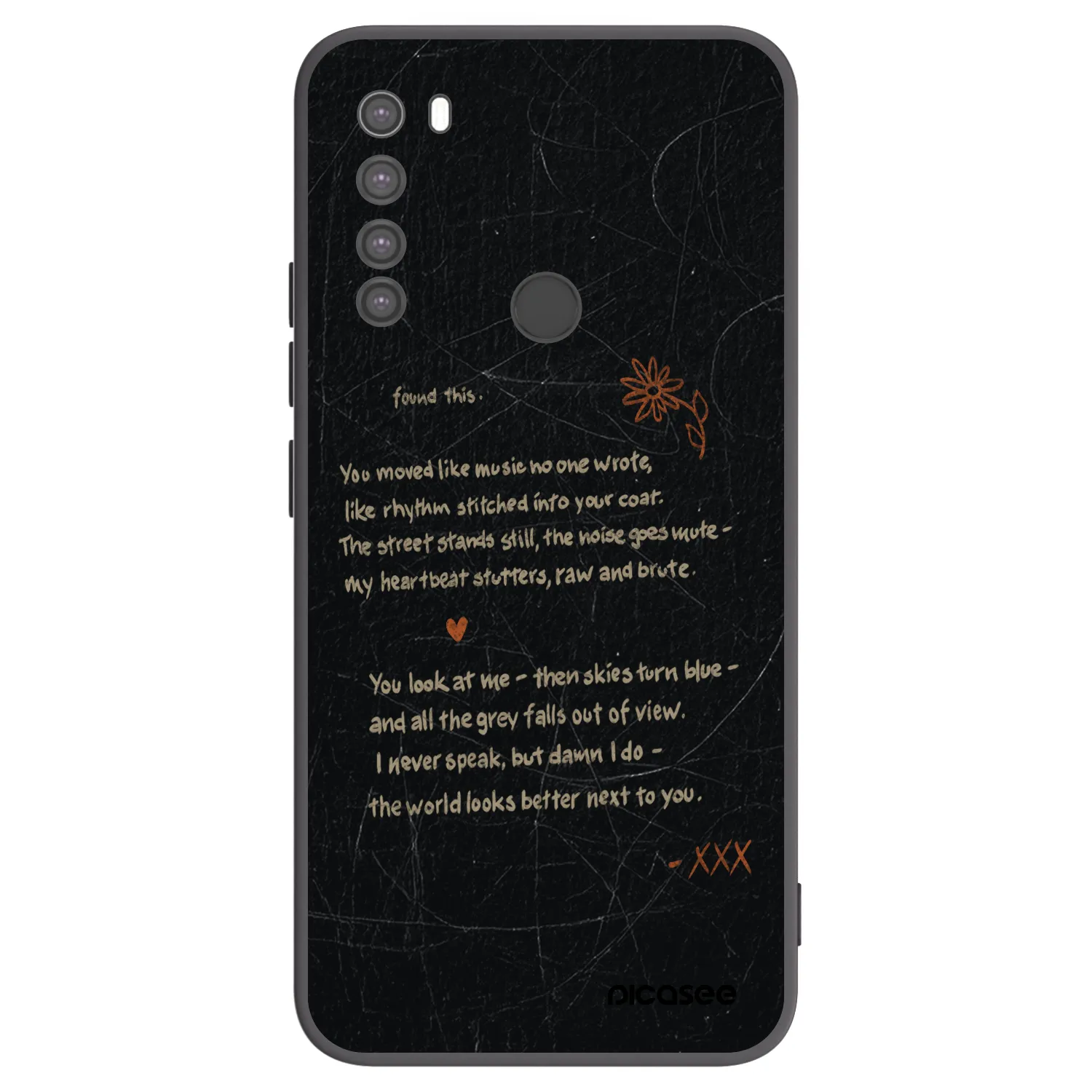 Picasee silikonski črni ovitek za Xiaomi Redmi Note 8 - POET
