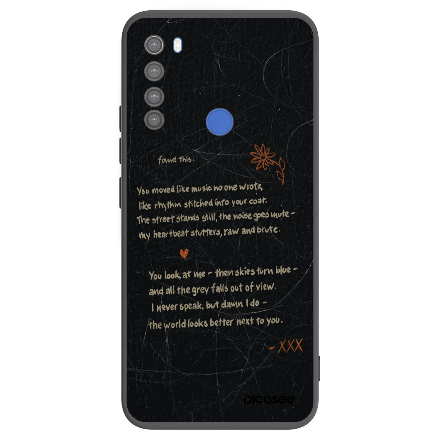 Picasee silikonski črni ovitek za Xiaomi Redmi Note 8T - POET