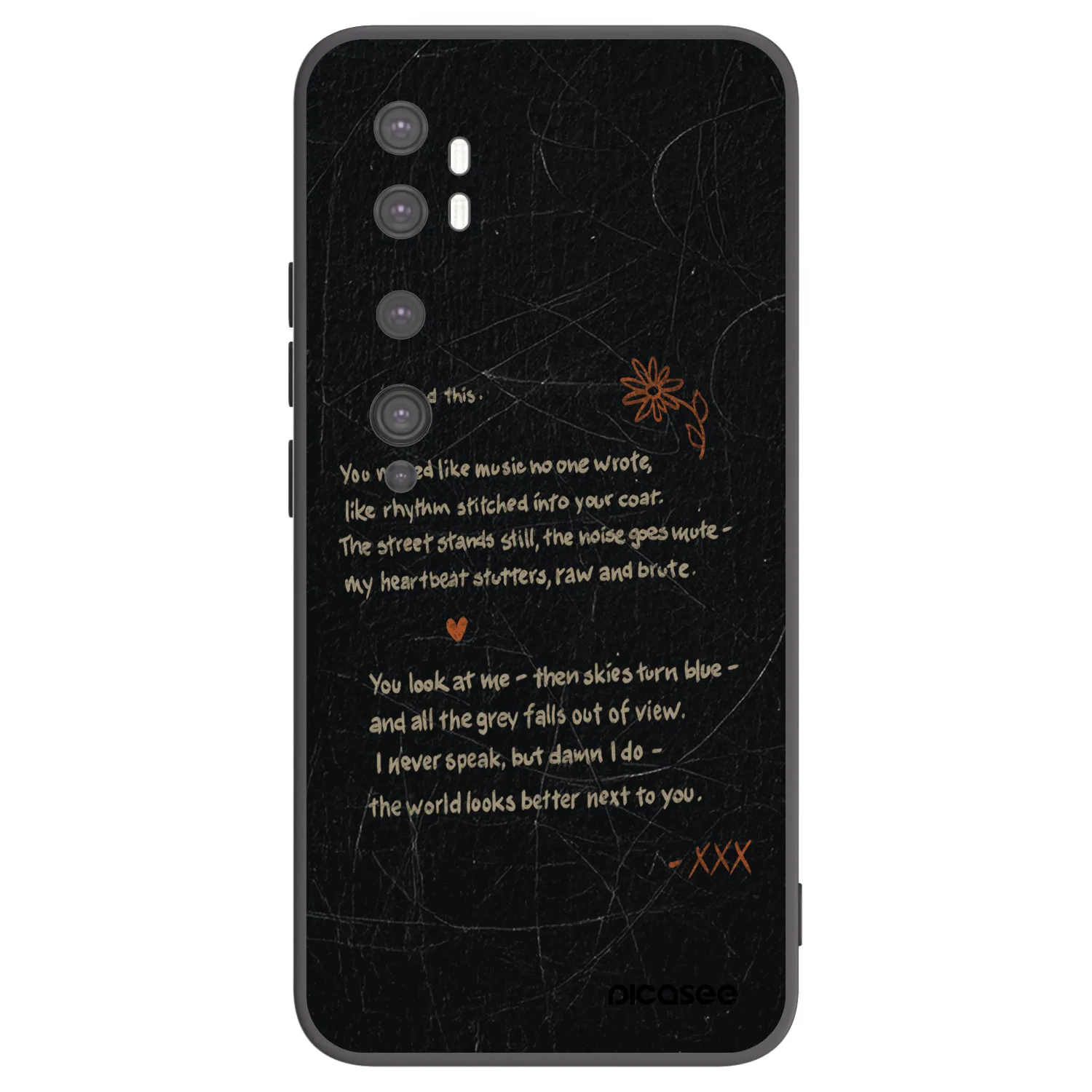 Picasee silikonski črni ovitek za Xiaomi Mi Note 10 (Pro) - POET