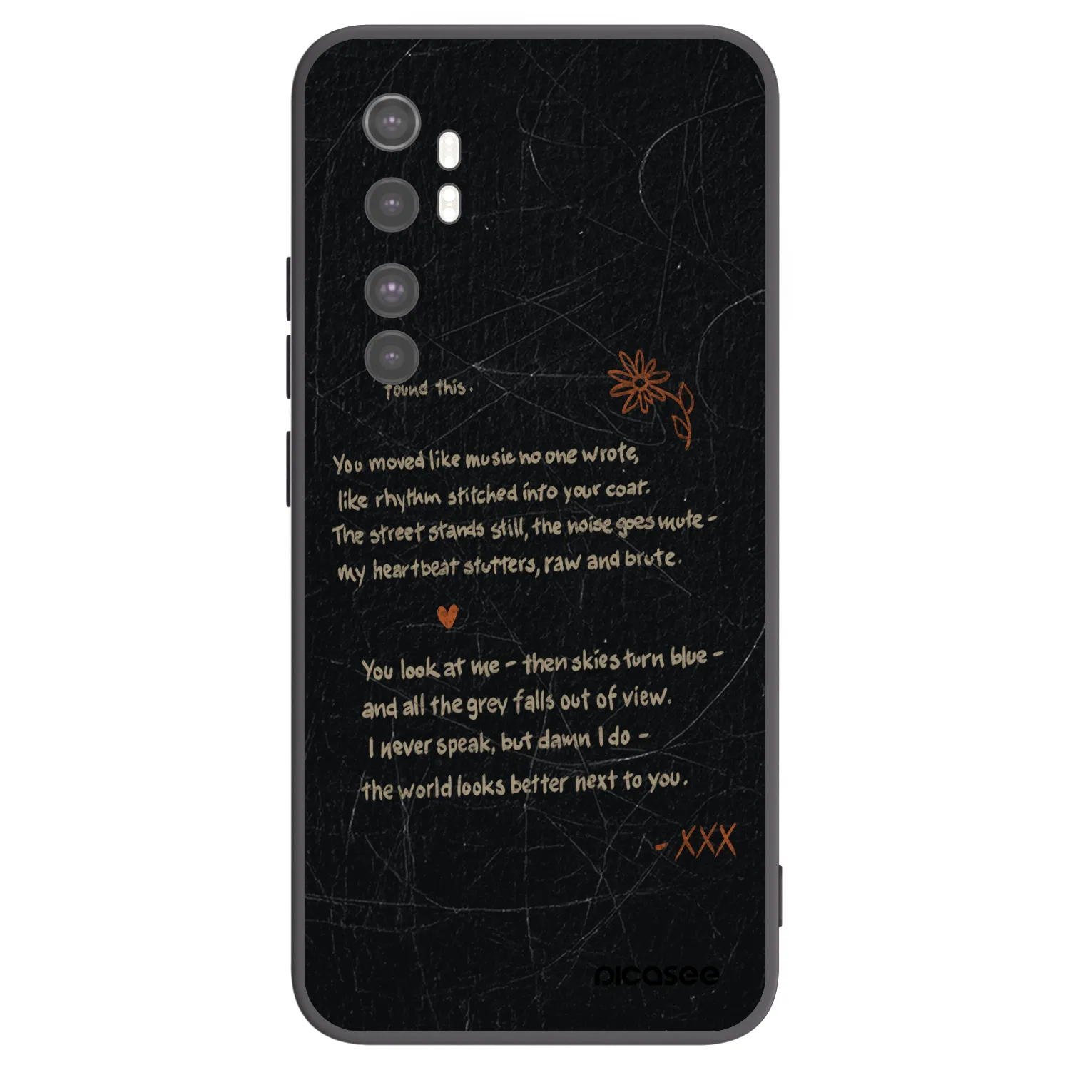 Picasee silikonski črni ovitek za Xiaomi Mi Note 10 Lite - POET