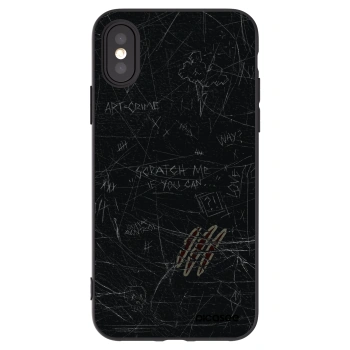 Picasee silikonski črni ovitek za Apple iPhone X/XS - SCRATCH