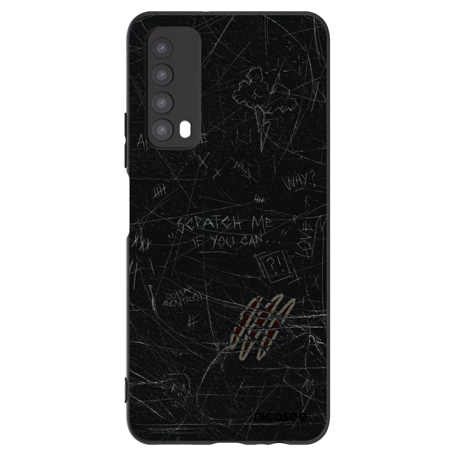 Picasee silikonski črni ovitek za Huawei P Smart 2021 - SCRATCH