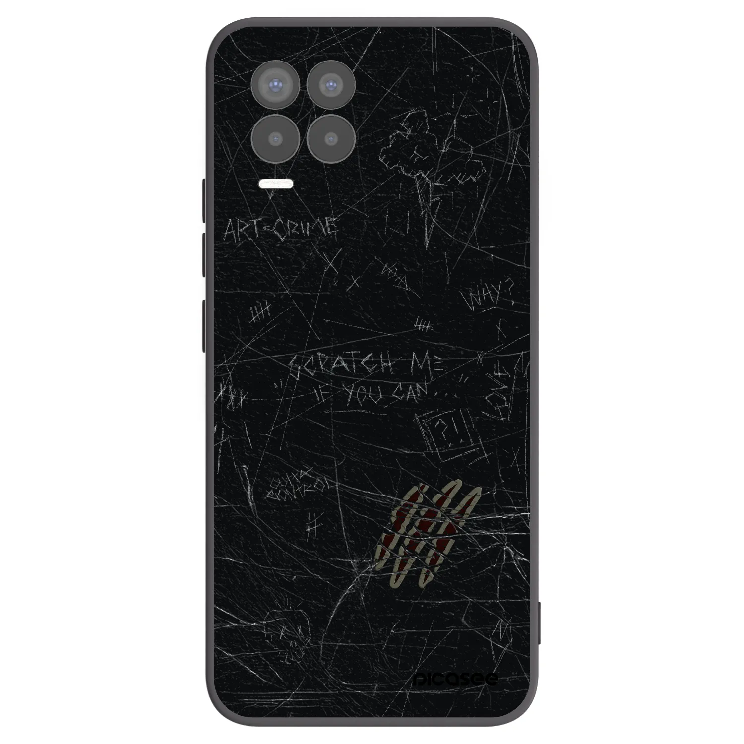 Picasee silikonski črni ovitek za Realme 8 4G - SCRATCH