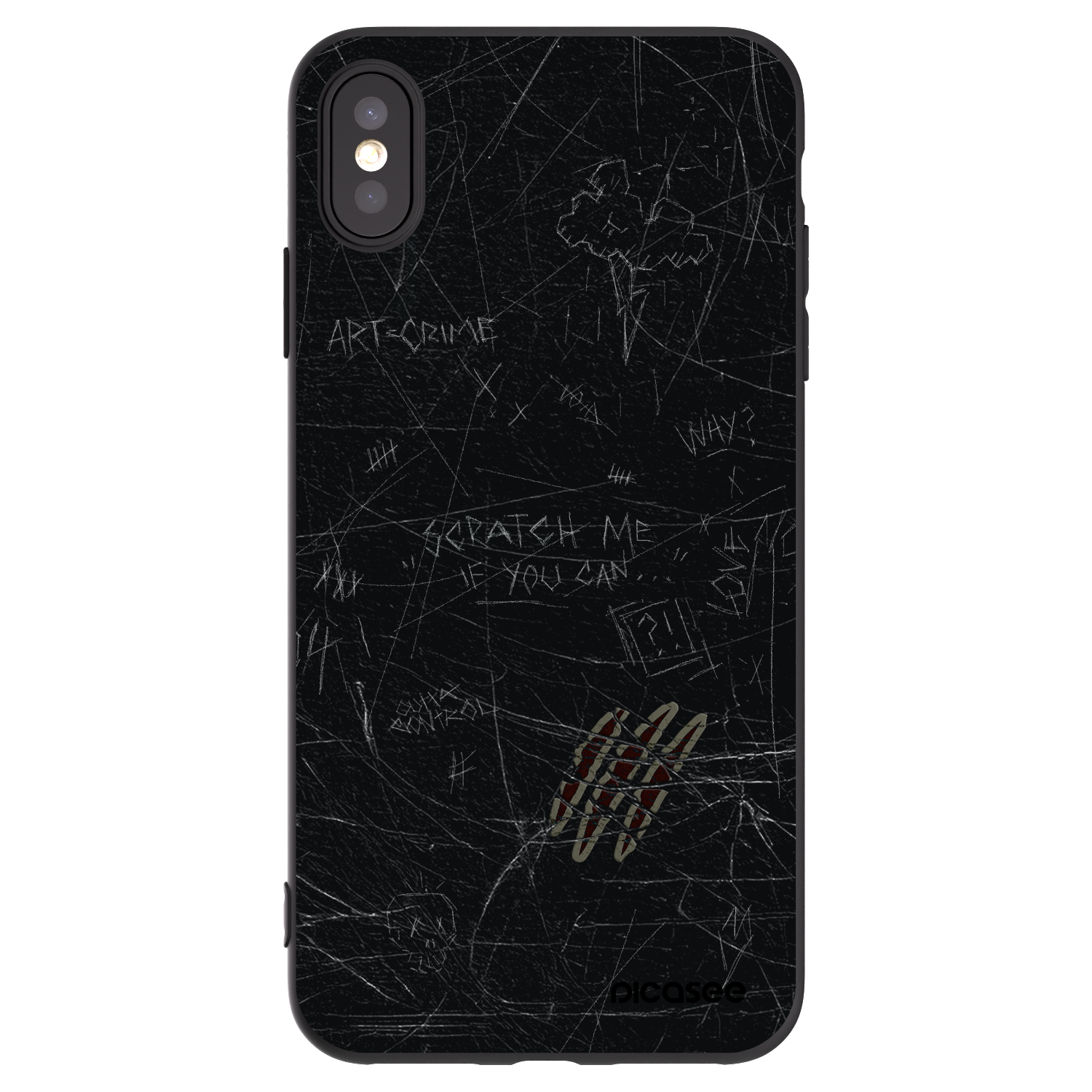 Picasee silikonski črni ovitek za Apple iPhone XS Max - SCRATCH