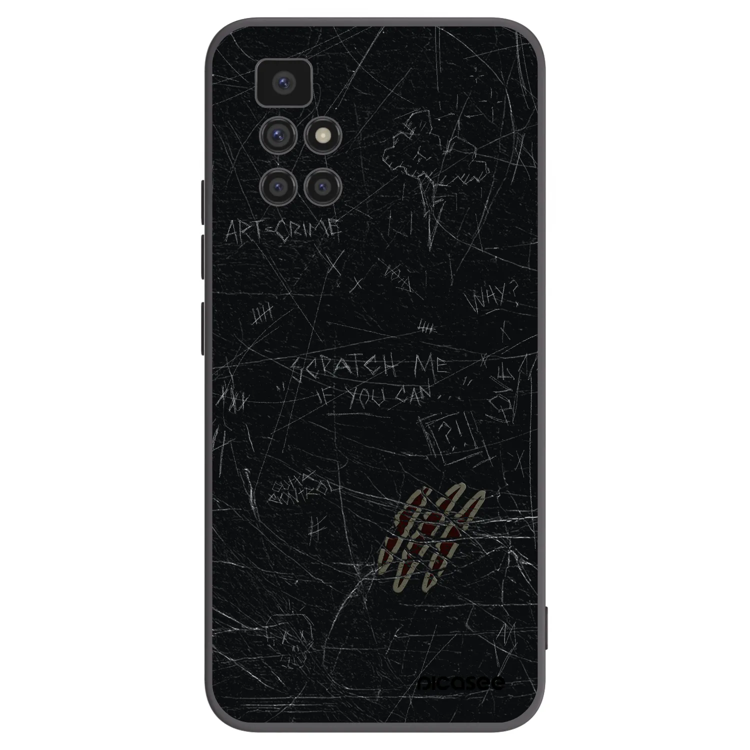 Picasee silikonski črni ovitek za Xiaomi Redmi 10 - SCRATCH