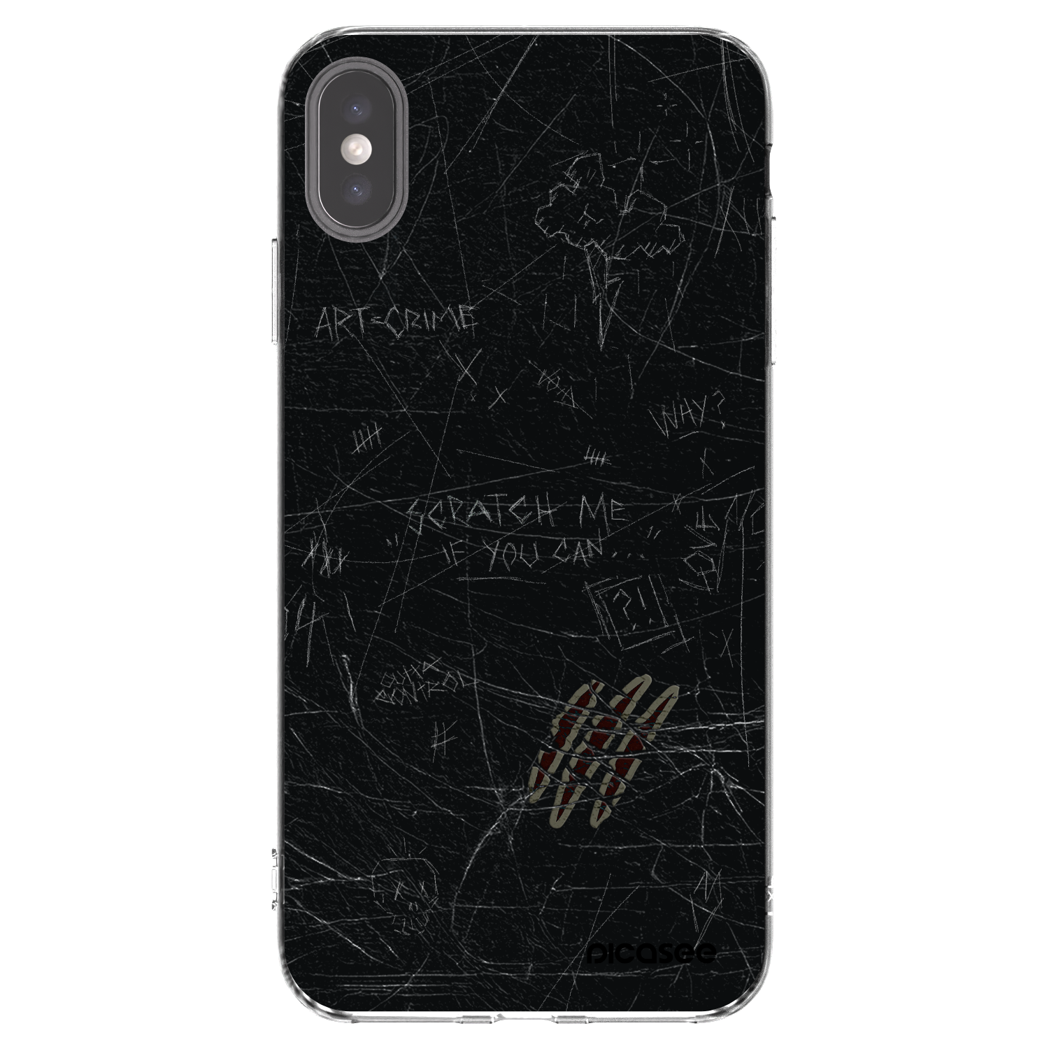 Picasee silikonski prozorni ovitek za Apple iPhone XS Max - SCRATCH