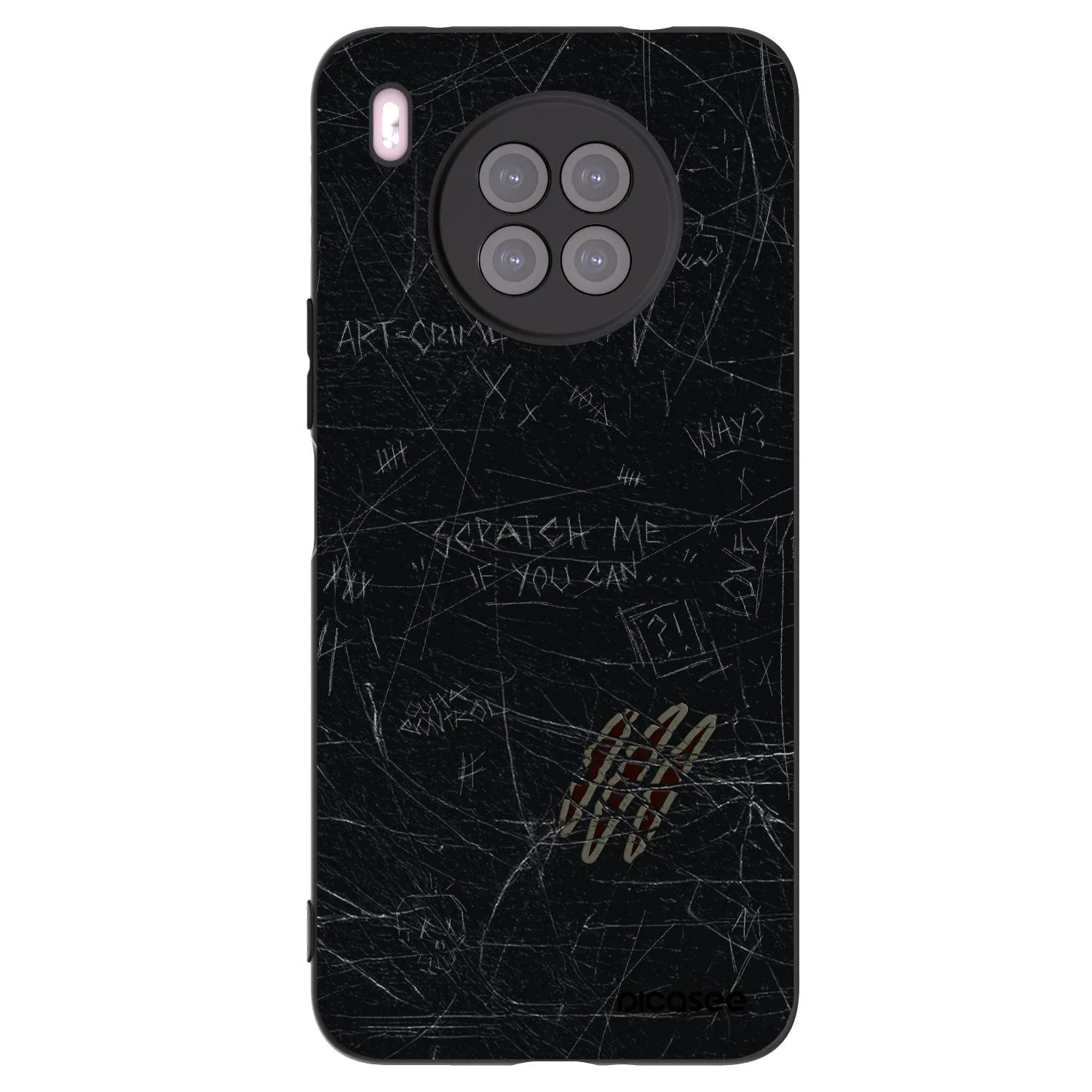 Picasee silikonski črni ovitek za Huawei Nova 8i - SCRATCH