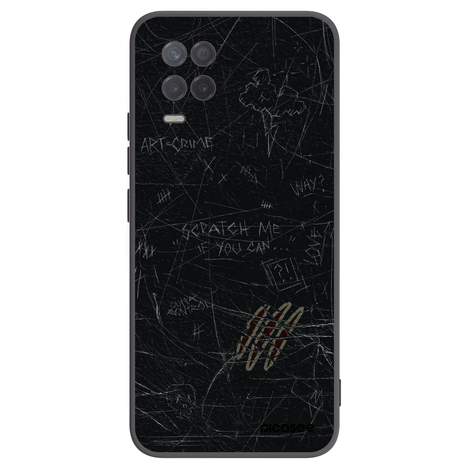 Picasee silikonski črni ovitek za Realme 8 5G - SCRATCH