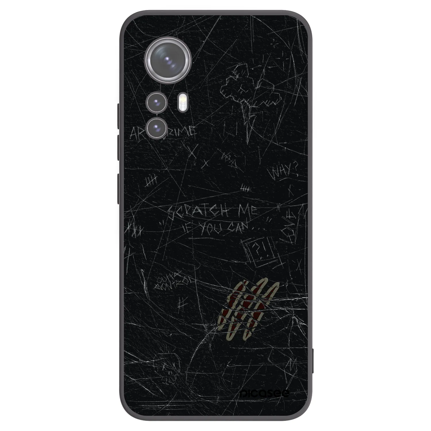 Picasee silikonski črni ovitek za Xiaomi 12 - SCRATCH