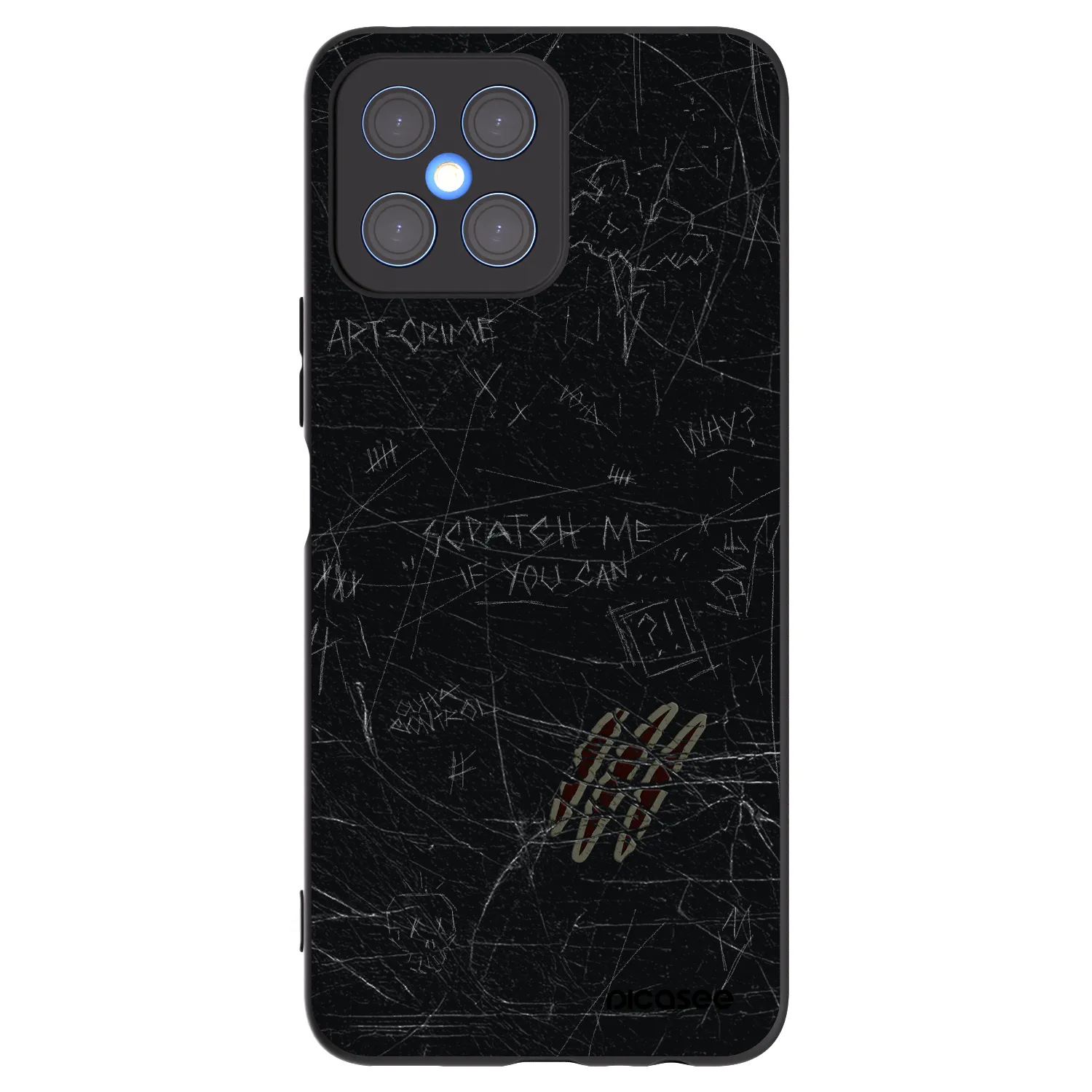 Picasee silikonski črni ovitek za Honor X8 4G - SCRATCH