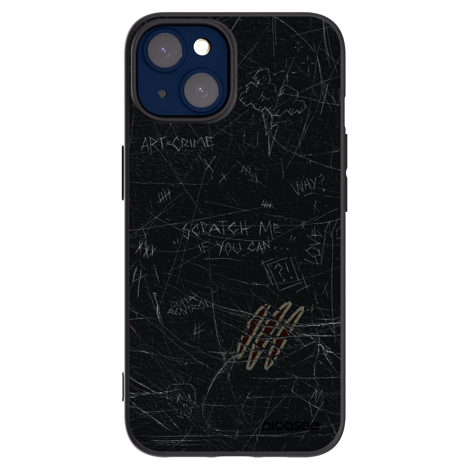 Picasee silikonski črni ovitek za Apple iPhone 14 - SCRATCH