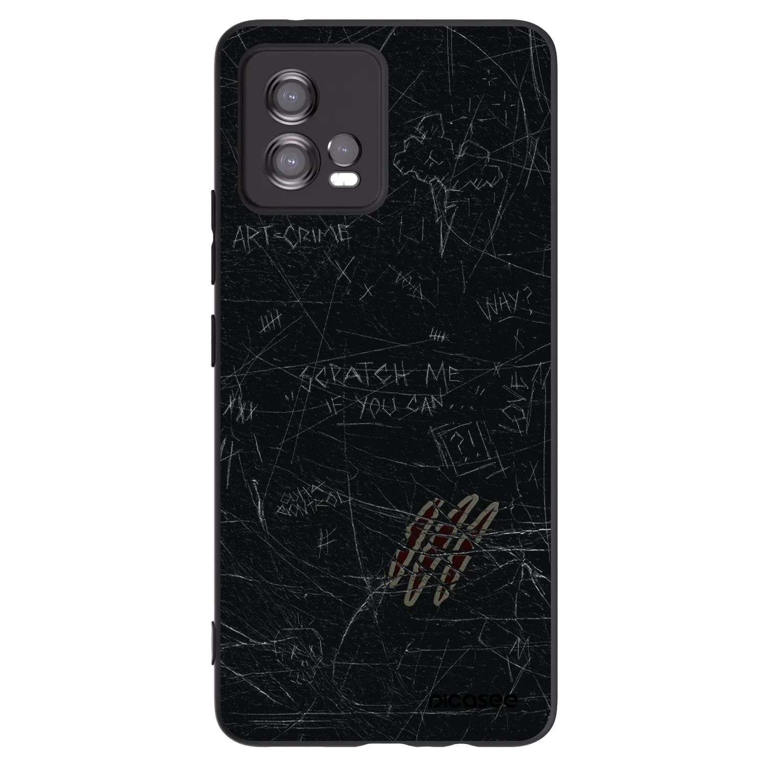 Picasee silikonski črni ovitek za Motorola Moto G72 - SCRATCH