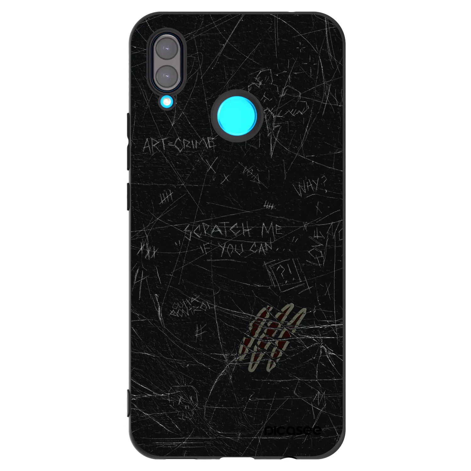 Picasee silikonski črni ovitek za Huawei Nova 3 - SCRATCH