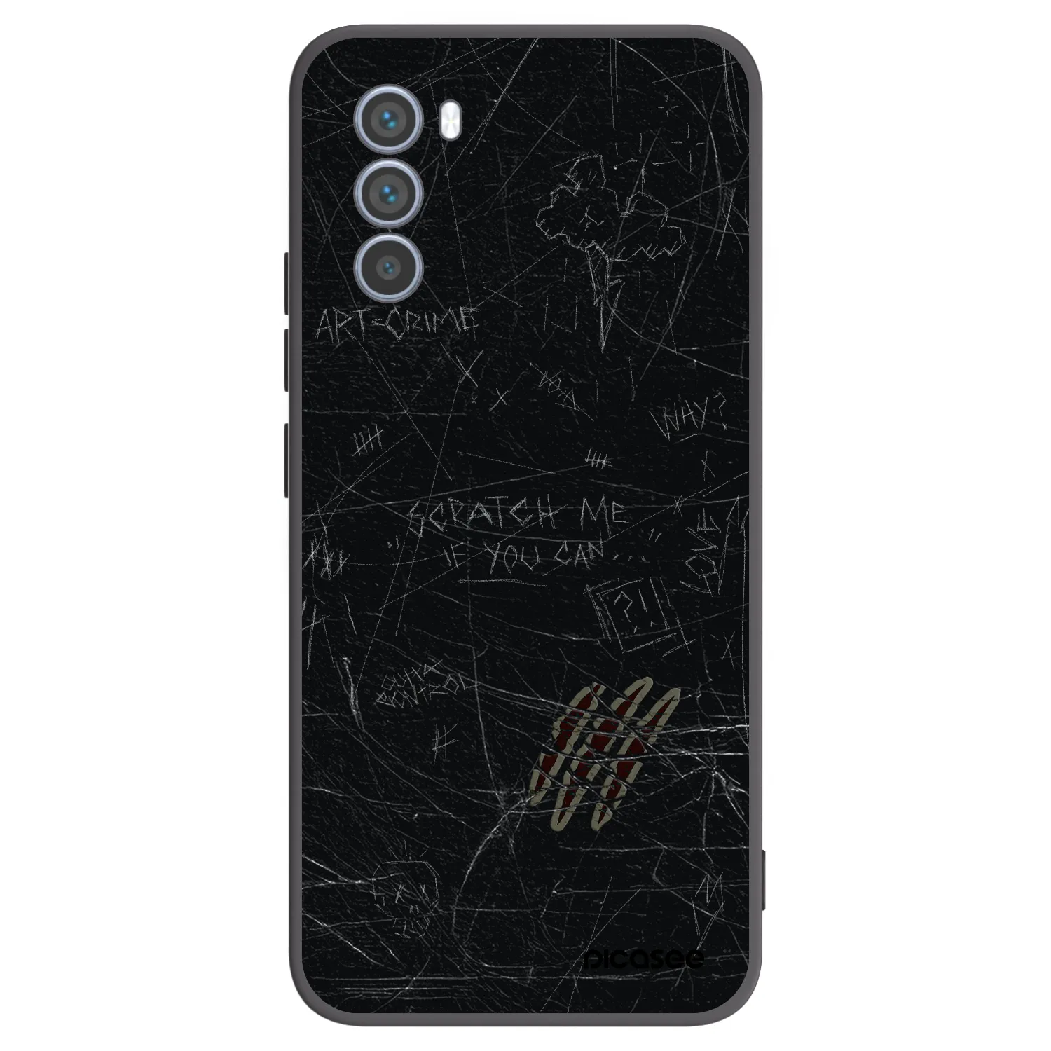 Picasee silikonski črni ovitek za Motorola Moto G62 - SCRATCH