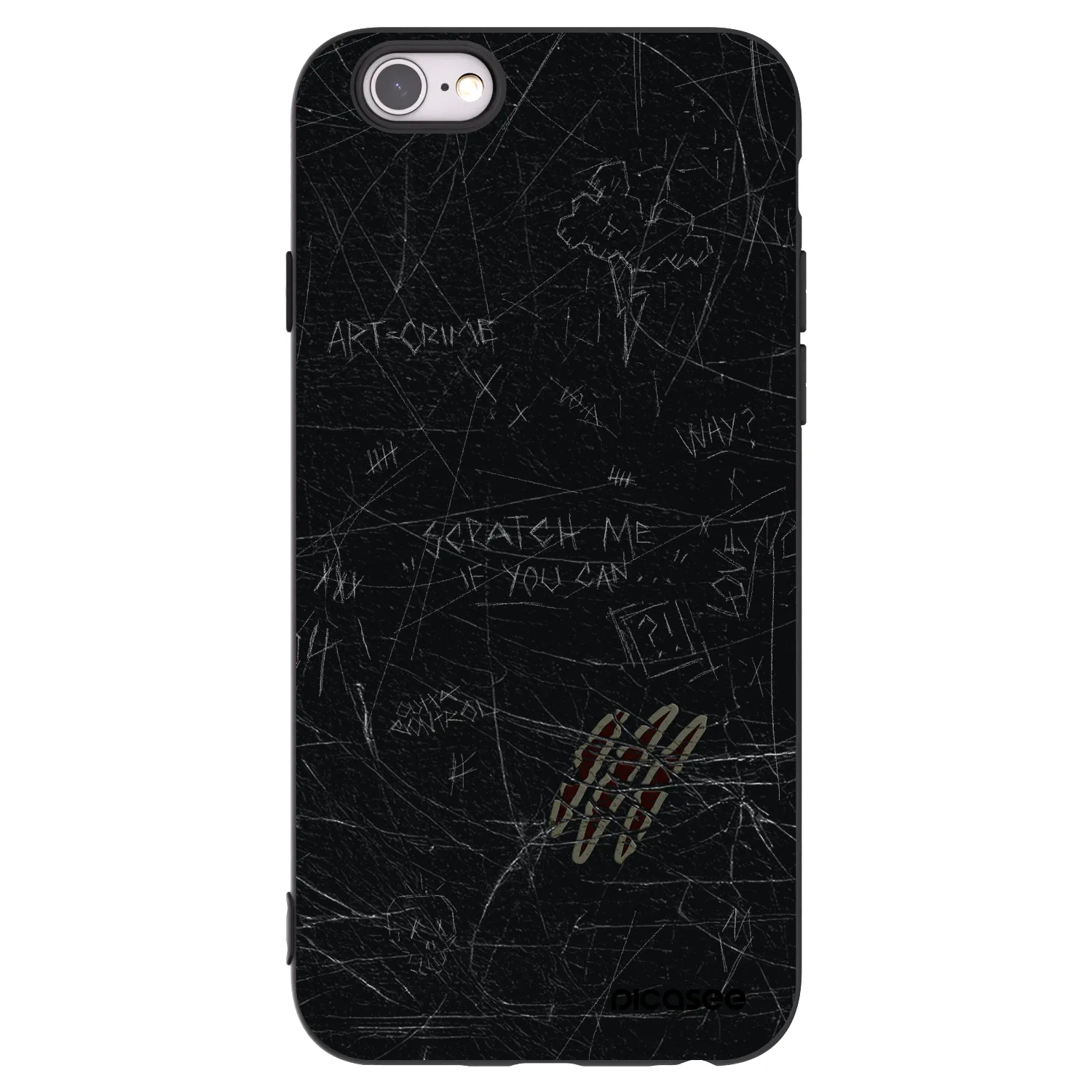 Picasee silikonski črni ovitek za Apple iPhone 6/6S - SCRATCH
