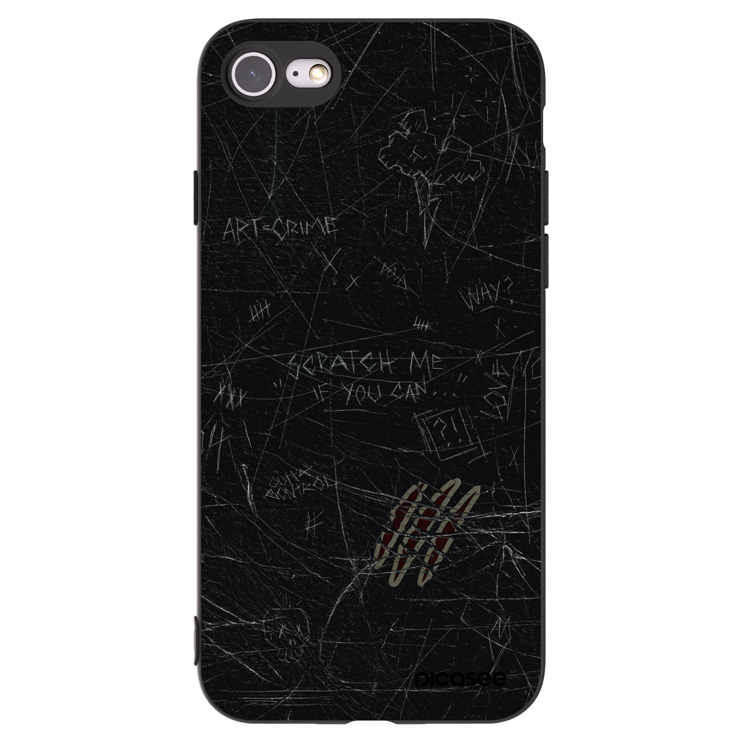 Picasee silikonski črni ovitek za Apple iPhone 8 - SCRATCH