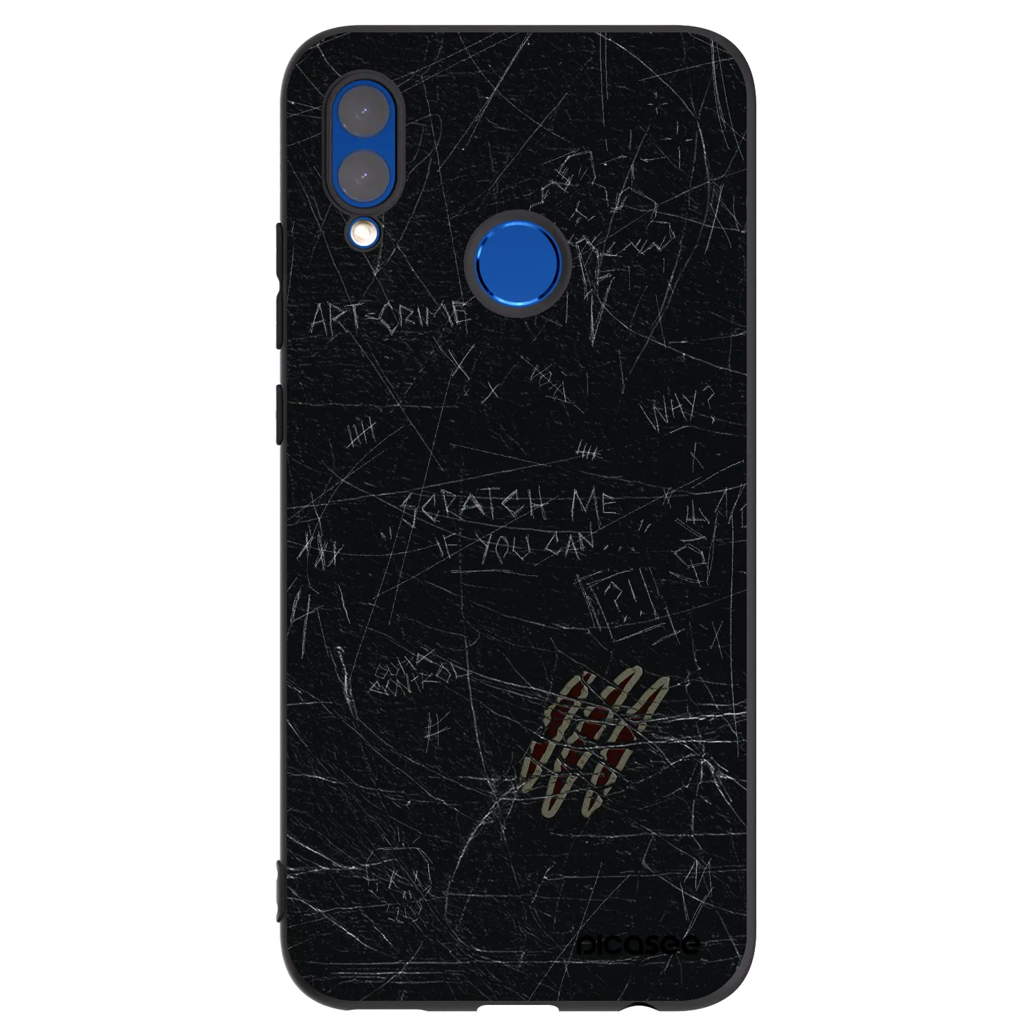 Picasee silikonski črni ovitek za Huawei P Smart 2019 - SCRATCH