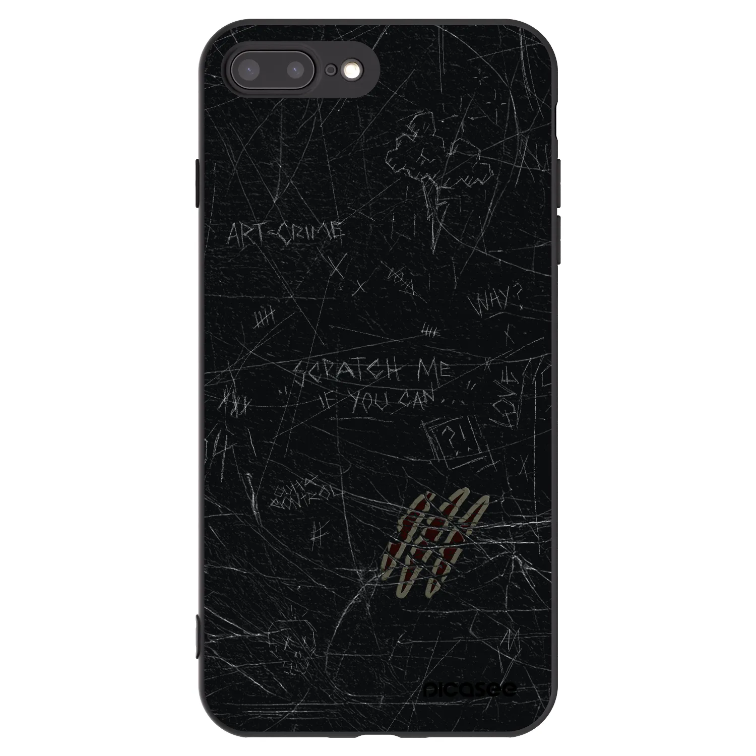 Picasee silikonski črni ovitek za Apple iPhone 8 Plus - SCRATCH