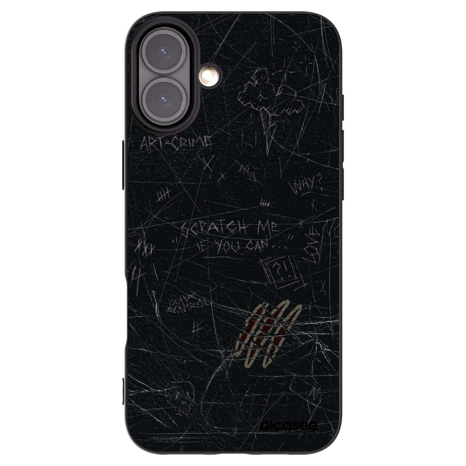 Picasee silikonski črni ovitek za Apple iPhone 16 Plus - SCRATCH