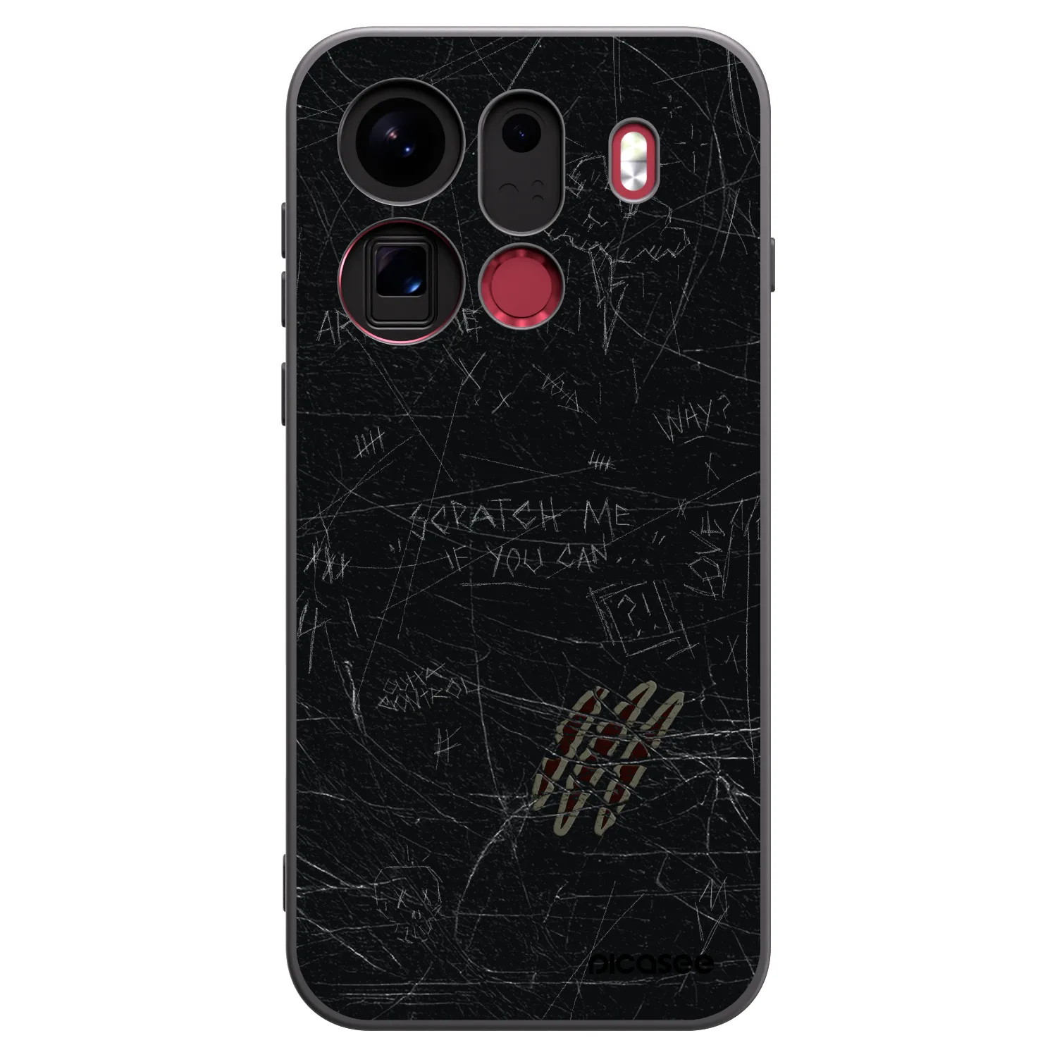 Picasee silikonski črni ovitek za OPPO Find X9 Pro - SCRATCH