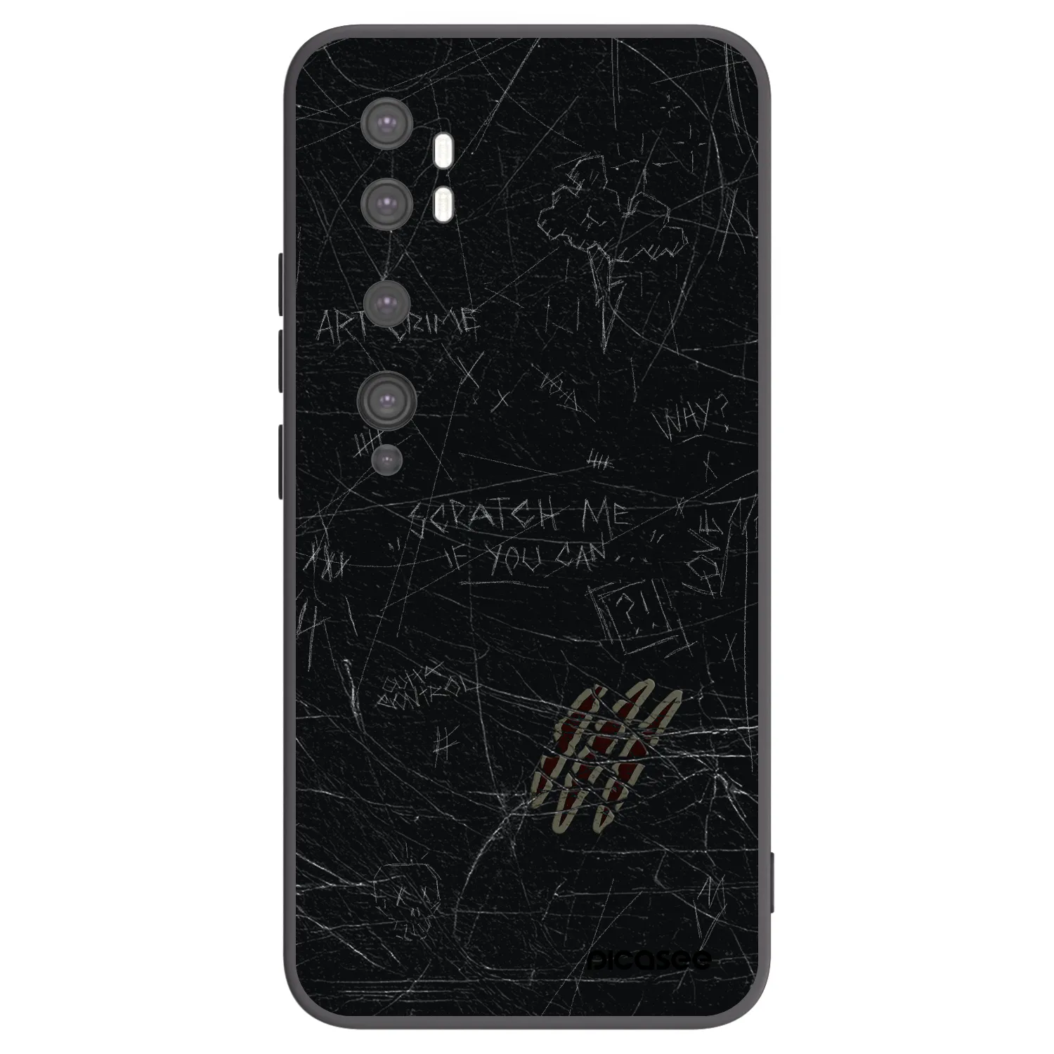 Picasee silikonski črni ovitek za Xiaomi Mi Note 10 (Pro) - SCRATCH