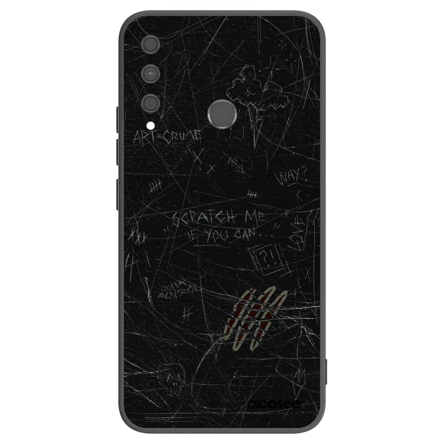 Picasee silikonski črni ovitek za Huawei P40 Lite E - SCRATCH