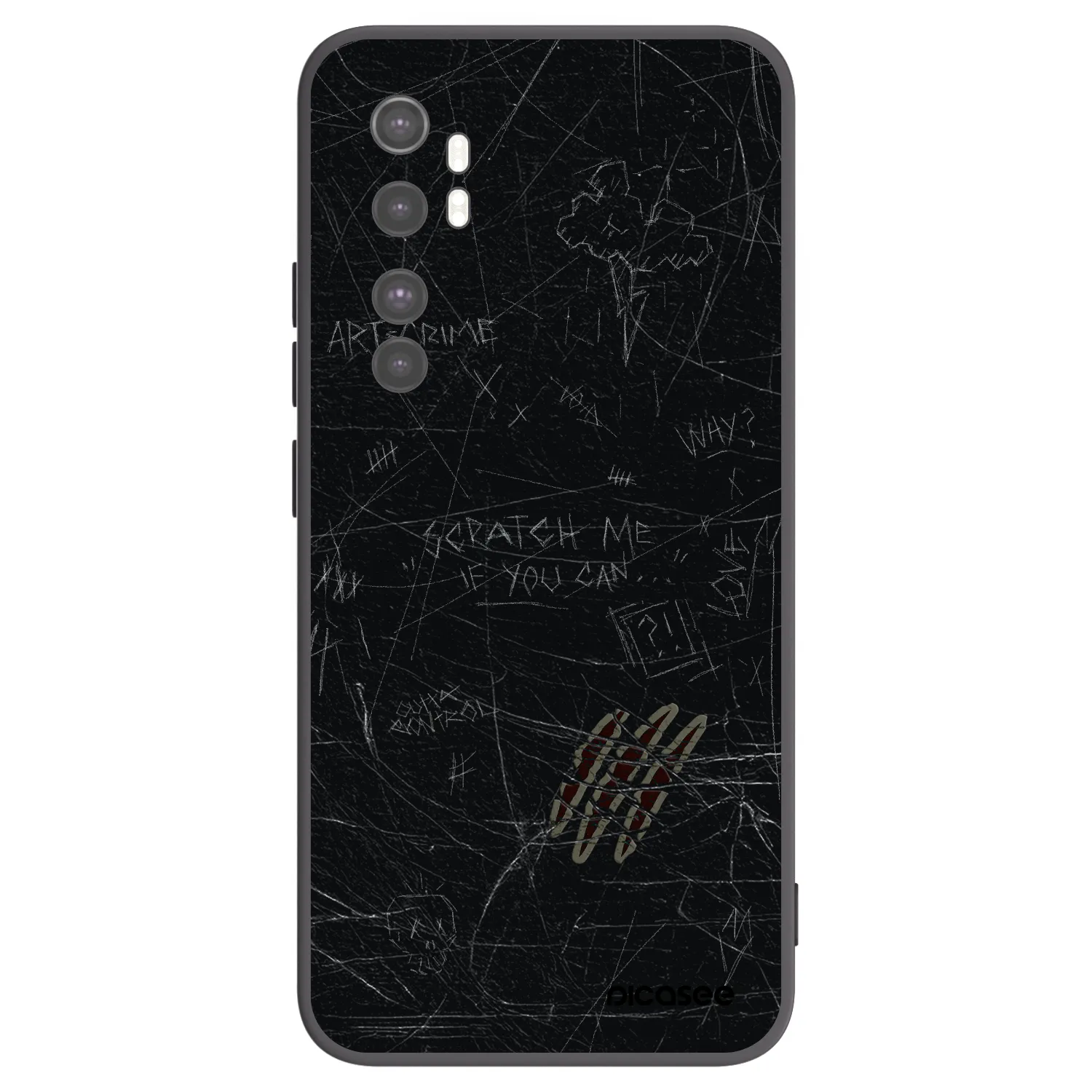 Picasee silikonski črni ovitek za Xiaomi Mi Note 10 Lite - SCRATCH