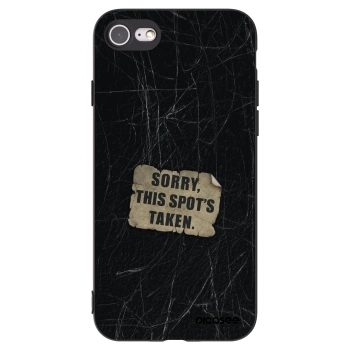 Picasee silikonski črni ovitek za Apple iPhone SE 2022 - SORRY