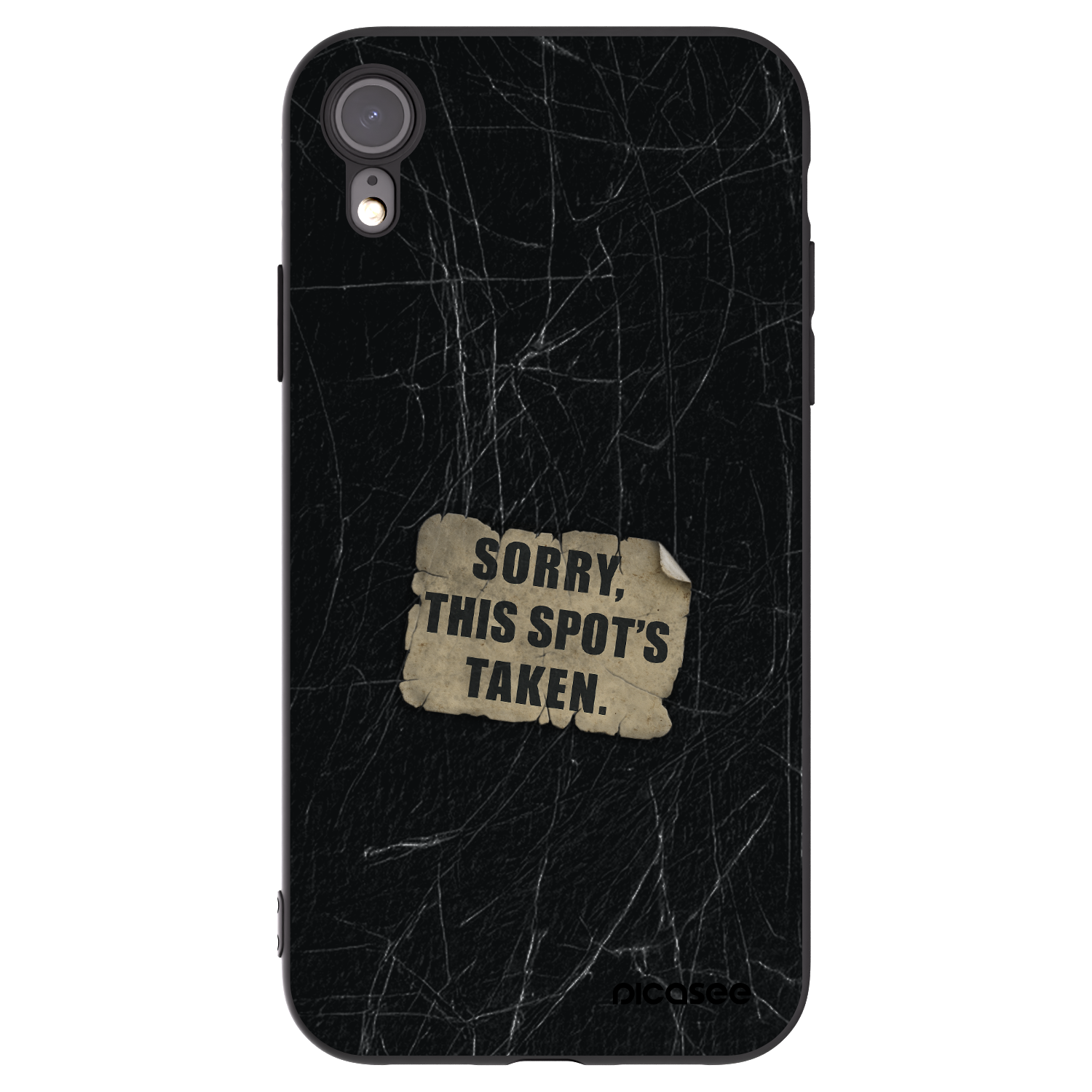 Picasee silikonski črni ovitek za Apple iPhone XR - SORRY