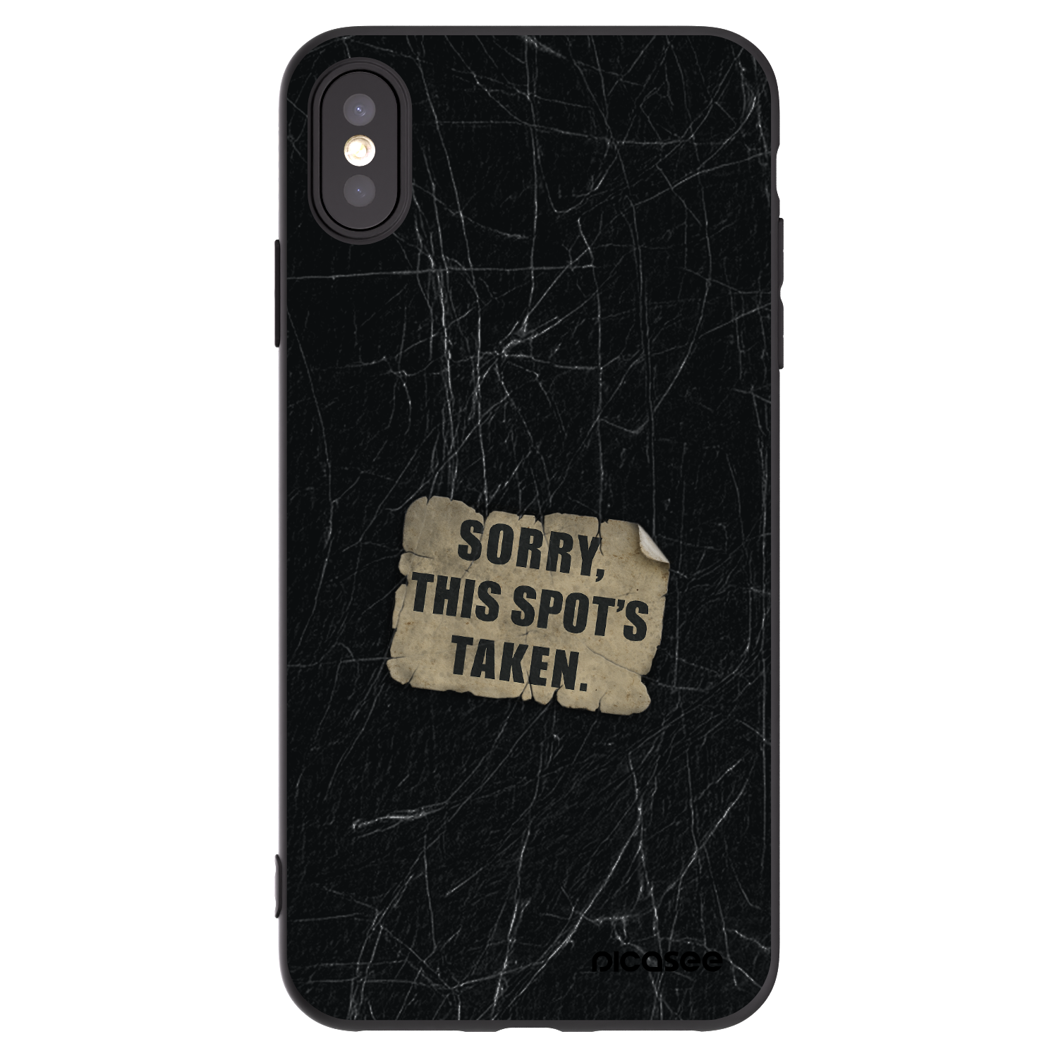 Picasee silikonski črni ovitek za Apple iPhone XS Max - SORRY