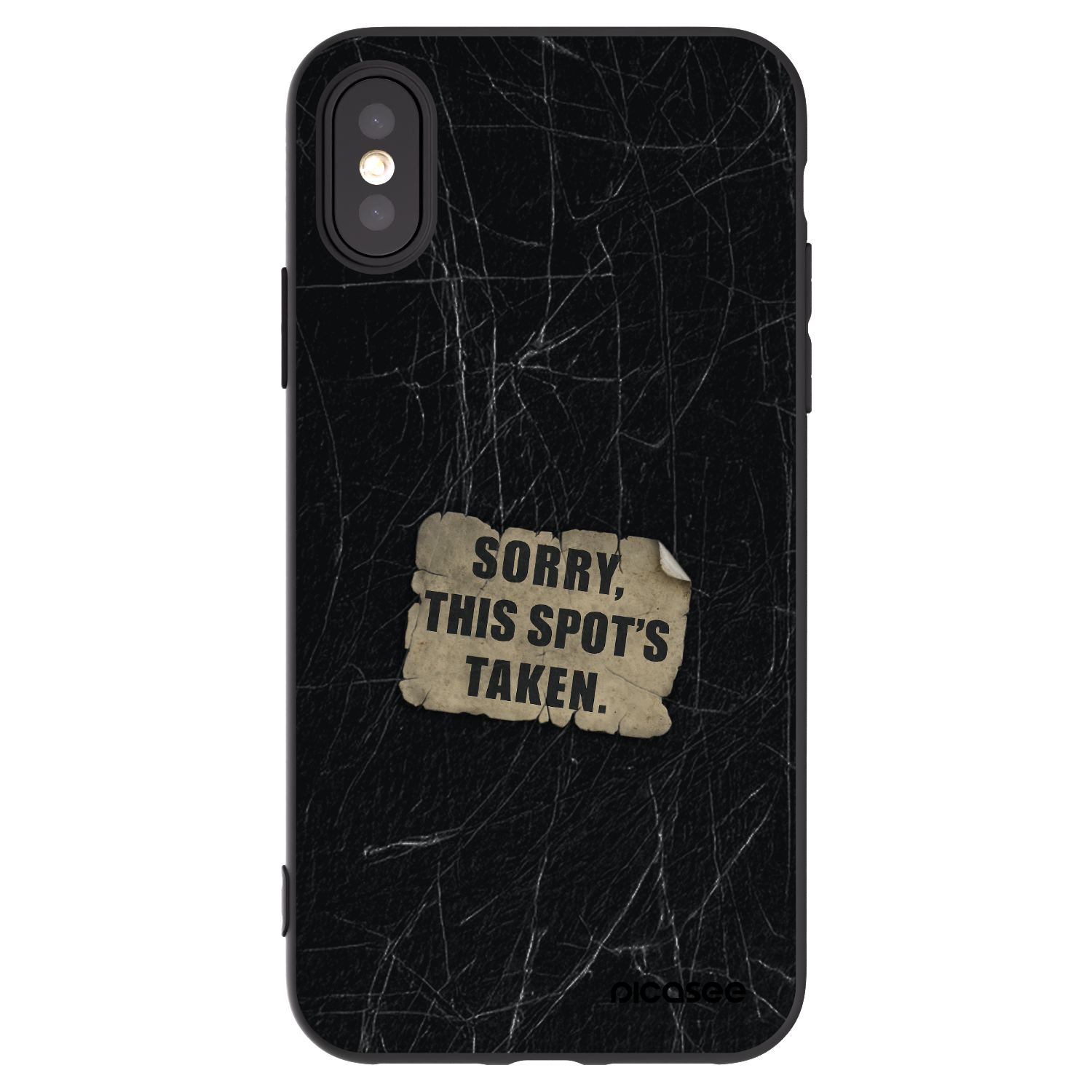 Picasee silikonski črni ovitek za Apple iPhone X/XS - SORRY