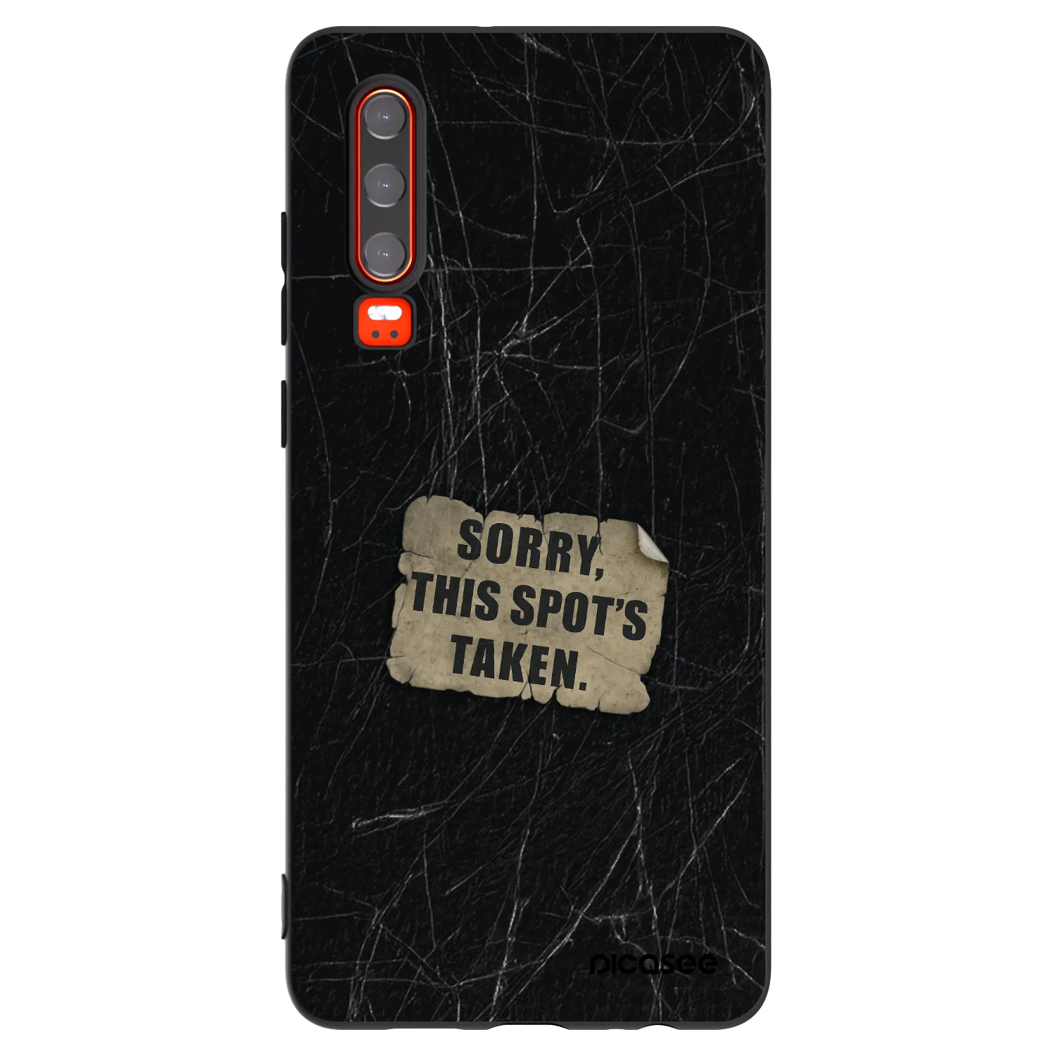 Picasee silikonski črni ovitek za Huawei P30 - SORRY