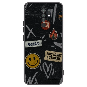 Picasee silikonski črni ovitek za Xiaomi Redmi 9 - STICKERS x TAGS
