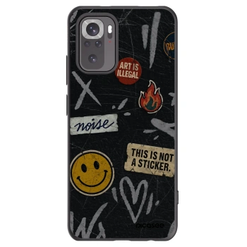 Picasee silikonski črni ovitek za Xiaomi Redmi Note 10S - STICKERS x TAGS