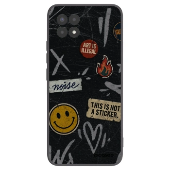 Picasee silikonski črni ovitek za Realme 8i - STICKERS x TAGS