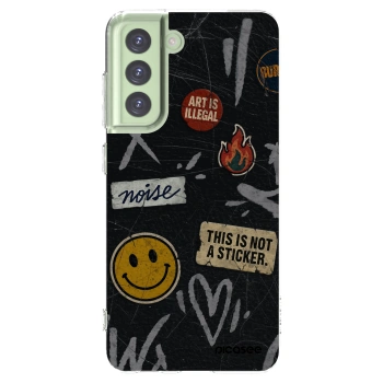 Picasee silikonski prozorni ovitek za Samsung Galaxy S21 FE 5G - STICKERS x TAGS