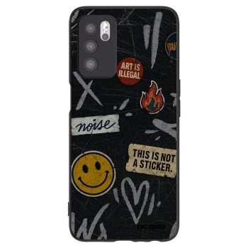 Picasee silikonski črni ovitek za OPPO A16 - STICKERS x TAGS